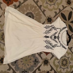 Never worn paper crane dress with navy embroidery